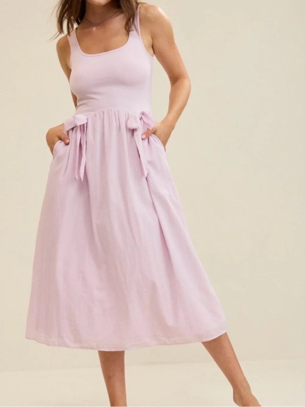 Aerie Lavender Purple Sleeveless Summer Dress Stretch Poplin Women's XS